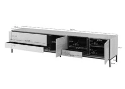 CHICAGO #103 Mobile Tv In Legno Di Mango - Oliato / Marrone 240x45x55 -Massivmoebel24 09 313 695 0003 08