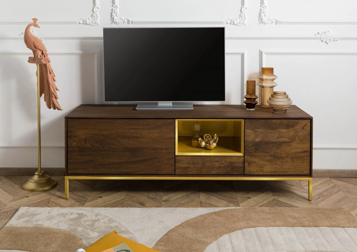 CHICAGO #101 Mobile Tv In Legno Di Mango - Oliato / Marrone 160x45x55 3 CHICAGO #101 Mobile Tv In Legno Di Mango - Oliato / Marrone 160x45x55