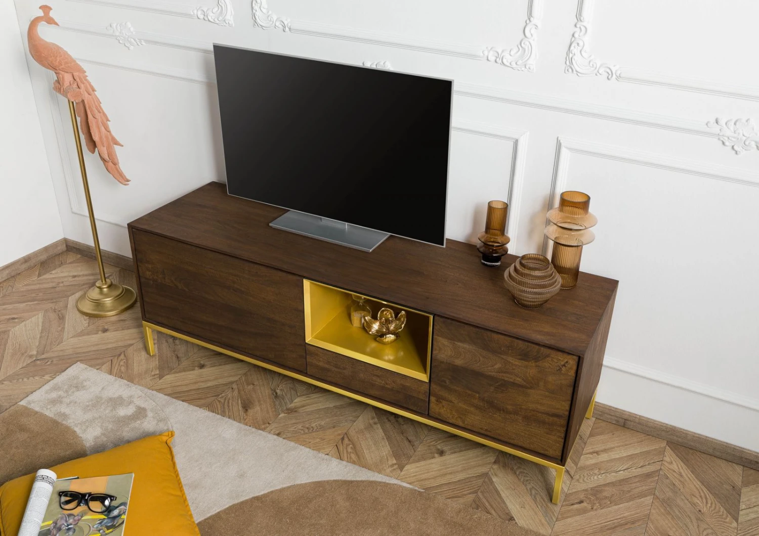 CHICAGO #101 Mobile Tv In Legno Di Mango - Oliato / Marrone 160x45x55 4 CHICAGO #101 Mobile Tv In Legno Di Mango - Oliato / Marrone 160x45x55 - immagine 2