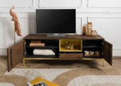 CHICAGO #101 Mobile Tv In Legno Di Mango - Oliato / Marrone 160x45x55 14 CHICAGO #101 Mobile Tv In Legno Di Mango - Oliato / Marrone 160x45x55 -Massivmoebel24 09 313 695 1001 4