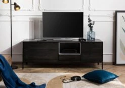 CHICAGO #201 Mobile Tv In Legno Di Mango - Oliato / Antracite 160x45x55