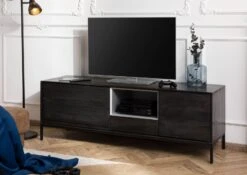 CHICAGO #201 Mobile Tv In Legno Di Mango - Oliato / Antracite 160x45x55 -Massivmoebel24 09 313 695 2001 3