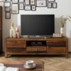 ANCONA #210 Mobile TV In Legno Di Sheesham - Laccato / Marrone Scuro 175x45x55 -Massivmoebel24 09 313 699 2010 01
