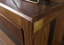 ANCONA #210 Mobile TV In Legno Di Sheesham - Laccato / Marrone Scuro 175x45x55 -Massivmoebel24 09 313 699 2010 06