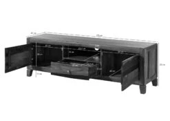 ANCONA #210 Mobile TV In Legno Di Sheesham - Laccato / Marrone Scuro 175x45x55 -Massivmoebel24 09 313 699 2010 08