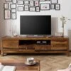 ANCONA #211 Mobile TV In Legno Di Sheesham - Laccato / Marrone Scuro 200x45x55 -Massivmoebel24 09 313 699 2011 01