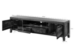 ANCONA #211 Mobile TV In Legno Di Sheesham - Laccato / Marrone Scuro 200x45x55 -Massivmoebel24 09 313 699 2011 08