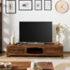 ANCONA #212 Mobile TV In Legno Di Sheesham - Laccato / Marrone 160x43x33 -Massivmoebel24 09 313 699 2012 01