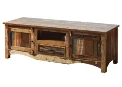 NATURE OF SPIRIT #135 Mobile TV In Legno Riciclato  Laccato / Multicolore 150x50x50 -Massivmoebel24 09 313 700 0035 09