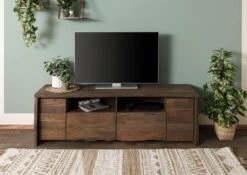 PURE MANGO #222 Mobile TV In Legno Di Mango - Oliato / Marrone 178x48x58