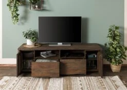 PURE MANGO #222 Mobile TV In Legno Di Mango - Oliato / Marrone 178x48x58 -Massivmoebel24 09 313 724 2022 04