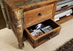 Mobile TV In Legno Di Legno Riciclato 145x50x55 Multicolore Laccato FABLE #10 -Massivmoebel24 09 313 751 0010 3