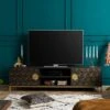 Mobile TV In Legno Di Mango 190x45x50 Grigio Scuro Oliato DIAMOND #105