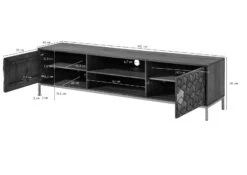 Mobile TV In Legno Di Mango 190x45x50 Grigio Scuro Oliato DIAMOND #105 -Massivmoebel24 09 313 760 0005 8