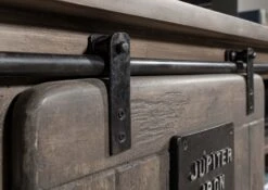 Mobile TV In Legno Di Mango 200x55x50 Grigio Scuro Laccato RAILWAY #236 -Massivmoebel24 09 313 772 1030 7