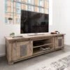 Mobile TV In Legno Di Mango 180x55x50 Sbiancato Laccato RAILWAY #335 -Massivmoebel24 09 313 772 2029 1