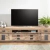 Mobile TV In Legno Di Mango 240x50x60 Sbiancato Laccato RAILWAY -Massivmoebel24 09 313 772 2056 3