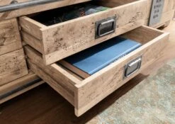 Mobile TV In Legno Di Mango 240x50x60 Sbiancato Laccato RAILWAY -Massivmoebel24 09 313 772 2056 5