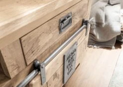 Mobile TV In Legno Di Mango 240x50x60 Sbiancato Laccato RAILWAY -Massivmoebel24 09 313 772 2056 7