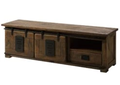 TV-Board Mango 160x45x50 Braun Lackiert RAILWAY #401 -Massivmoebel24 09 313 772 3002 09