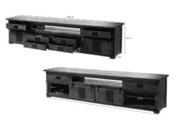 Mobile TV In Legno Di Mango 240x50x60 Sbiancato Laccato RAILWAY -Massivmoebel24 09 313 772 3056 08