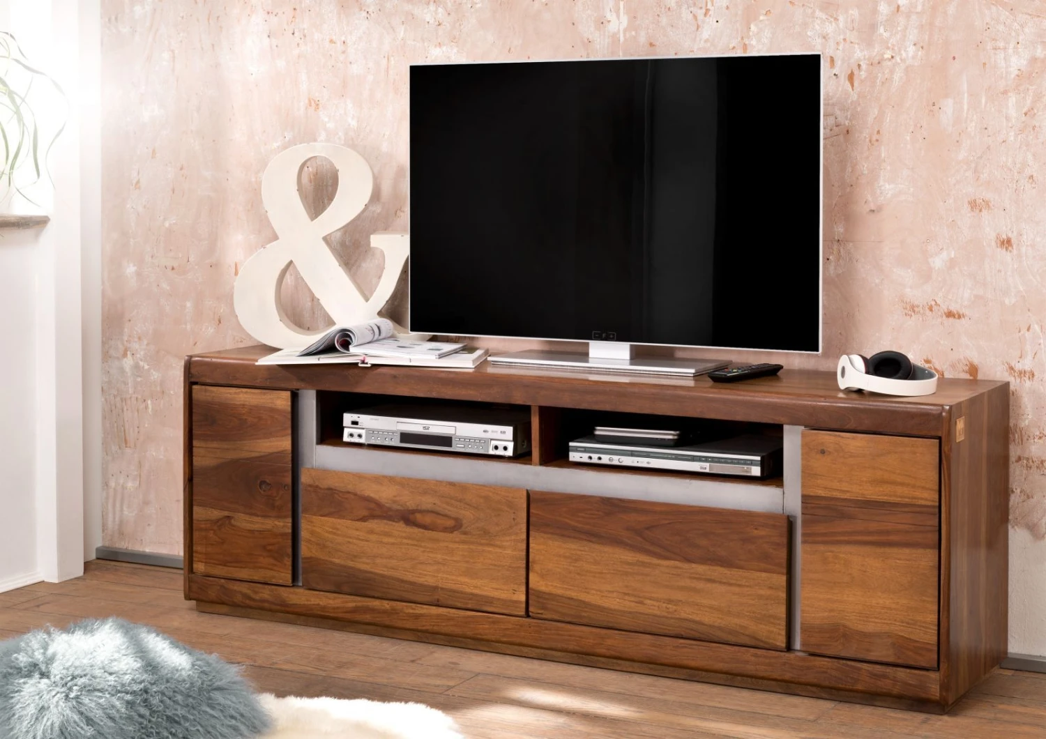 Mobile TV In Legno Di Sheesham / Palissandro 180x40x60 Noble Unique Laccato SYDNEY #143 3 Mobile TV In Legno Di Sheesham / Palissandro 180x40x60 Noble Unique Laccato SYDNEY #143