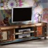 Mobile TV In Legno Di Legno Riciclato 180x45x53 Multicolore Laccato FREEZY #32 -Massivmoebel24 09 313 803 1022 1