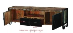 Mobile TV In Legno Di Legno Riciclato 178x43x55 Multicolore Laccato INDUSTRIAL #105 -Massivmoebel24 09 313 811 0105 8