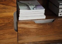 Mobile TV In Legno Di Sheesham / Palissandro 200x45x50 Noce Laccato DUKE #123 -Massivmoebel24 09 313 813 0123 04