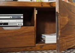 Mobile TV In Legno Di Sheesham / Palissandro 200x45x50 Noce Laccato DUKE #123 -Massivmoebel24 09 313 813 0123 05