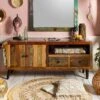 SIXTIES #116 Mobile TV In Legno Riciclato - Laccato / Multicolore 160x45x70 -Massivmoebel24 09 313 815 0016 1