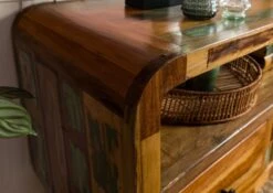 SIXTIES #119 Mobile TV In Legno Riciclato - Laccato / Multicolore 180x45x70 -Massivmoebel24 09 313 815 0019 6