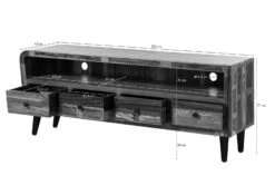 SIXTIES #119 Mobile TV In Legno Riciclato - Laccato / Multicolore 180x45x70 -Massivmoebel24 09 313 815 0019 8