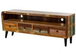 SIXTIES #119 Mobile TV In Legno Riciclato - Laccato / Multicolore 180x45x70 -Massivmoebel24 09 313 815 0019 9