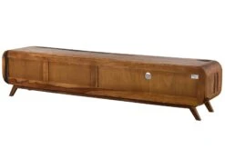 MAILAND #227 Mobile TV In Legno Di Sheesham - Laccato / Marrone Scuro 220x40x48 -Massivmoebel24 09 313 875 1127 10