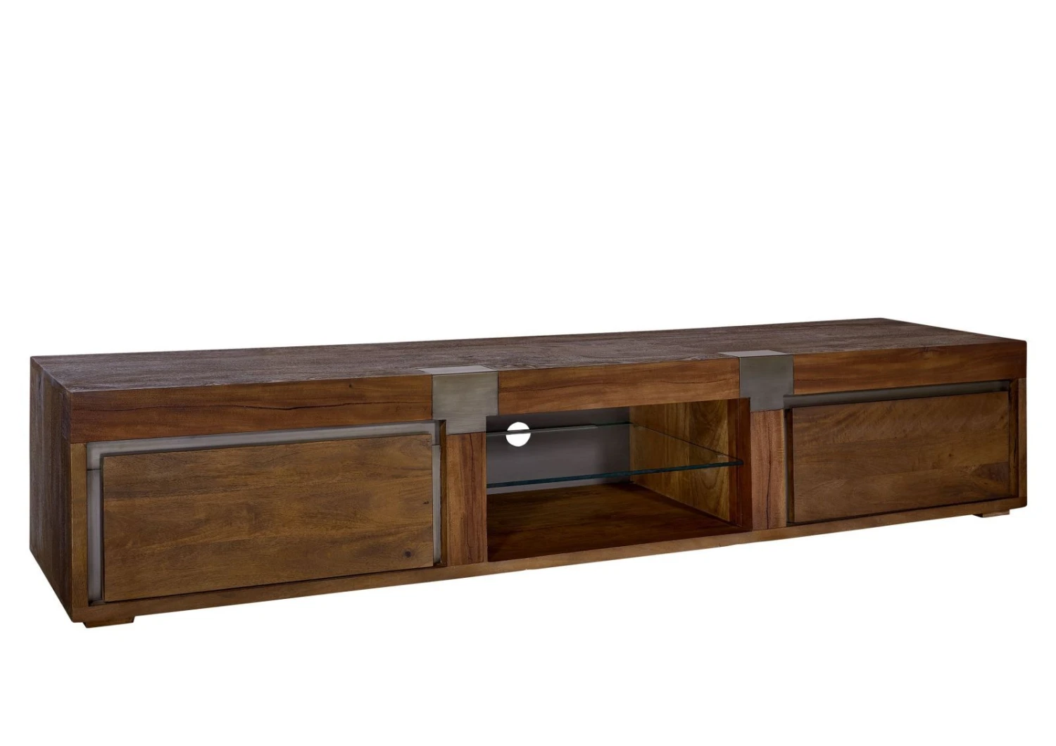 Mobile TV In Legno Di Mango 205x48x39 Marrone Laccato AMSTERDAM #02 8 Mobile TV In Legno Di Mango 205x48x39 Marrone Laccato AMSTERDAM #02 - immagine 6