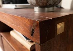 Mobile TV In Legno Di Mango 180x48x55 Marrone Laccato AMSTERDAM #25 -Massivmoebel24 09 313 877 0025 6