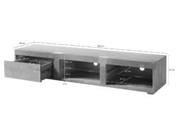 AMSTERDAM #103 Mobile Tv In Legno Di Acacia - Laccato / Natur 205x48x39 -Massivmoebel24 09 313 877 1003 08