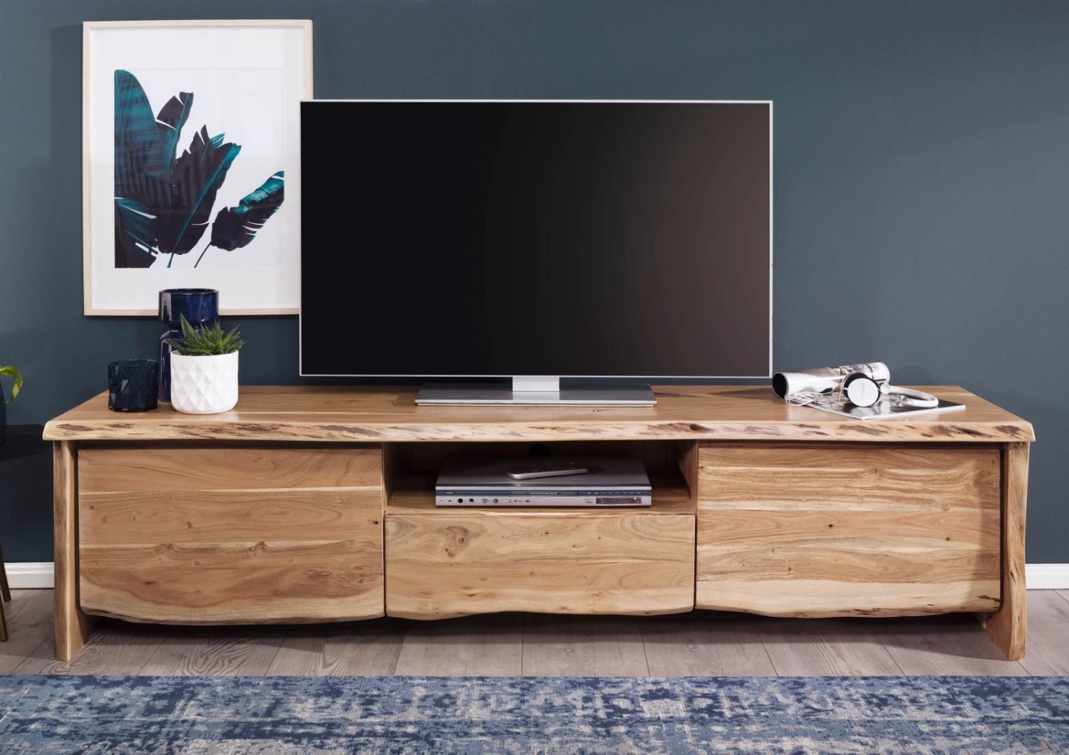 Mobile TV In Legno Di Acacia 191x45x50 Acacia Naturale Laccato PURE ACACIA #702 4 Mobile TV In Legno Di Acacia 191x45x50 Acacia Naturale Laccato PURE ACACIA #702 - immagine 2