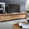 Mobile TV In Legno Di Acacia 220x45x50 Acacia Naturale Laccato PURE ACACIA #704 -Massivmoebel24 09 313 886 7004 1