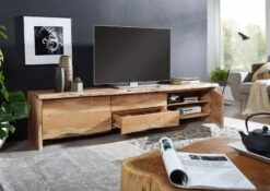 Mobile TV In Legno Di Acacia 220x45x50 Acacia Naturale Laccato PURE ACACIA #704 9 Mobile TV In Legno Di Acacia 220x45x50 Acacia Naturale Laccato PURE ACACIA #704 -Massivmoebel24 09 313 886 7004 3