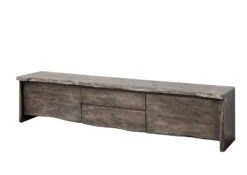 Mobile TV In Legno Di Acacia 220x45x50 Grigio Scuro Laccato PURE ACACIA #904 -Massivmoebel24 09 313 886 9004 9