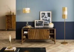 Credenza In Legno Di Mango 140x45x65 Marrone Oliato / Granito Scuro LOS ANGELES #108 15 Credenza In Legno Di Mango 140x45x65 Marrone Oliato / Granito Scuro LOS ANGELES #108 -Massivmoebel24 09 313 891 1108 04