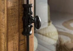 RODEZ #151 Vetrina In Legno Di Mango - Oliato / Marrone Scuro 65x45x190 -Massivmoebel24 09 320 156 0251 05