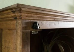 RODEZ #151 Vetrina In Legno Di Mango - Oliato / Marrone Scuro 65x45x190 -Massivmoebel24 09 320 156 0251 06