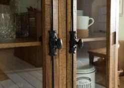 RODEZ #152 Vetrina In Legno Di Mango - Oliato / Marrone Scuro 100x45x190 -Massivmoebel24 09 320 156 0252 05