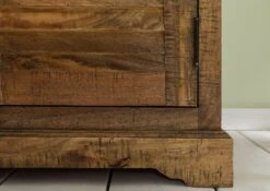 RODEZ #152 Vetrina In Legno Di Mango - Oliato / Marrone Scuro 100x45x190 -Massivmoebel24 09 320 156 0252 07