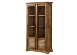 RODEZ #152 Vetrina In Legno Di Mango - Oliato / Marrone Scuro 100x45x190 -Massivmoebel24 09 320 156 0252 09