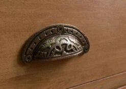 Vetrina In Legno Di Mango 65x45x190 Oliato Beige TOULOUSE #02 -Massivmoebel24 09 320 188 0002 05