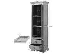 Vetrina In Legno Di Mango 65x45x190 Oliato Beige TOULOUSE #02 -Massivmoebel24 09 320 188 0002 08